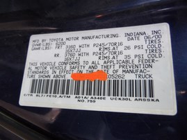 2000 TOYOTA TUNDRA SR5 ACCESS CAB BLUE 4.7 AT 2WD Z19833